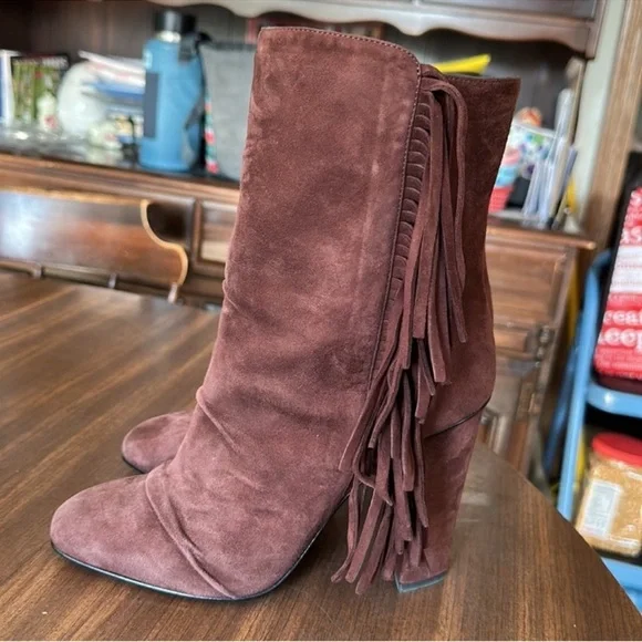 Giuseppe Zanotti Alabama Fringe Suede Boots 39.5 - Picture 7 of 11